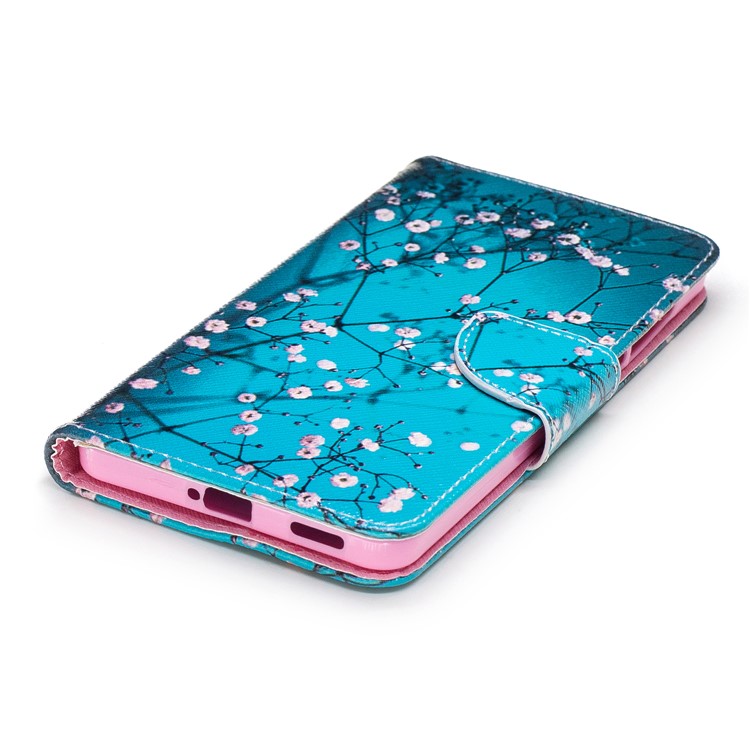 Pattern Printing Leather Card Holder Case for Nokia 6 - Tree with Flowers-6