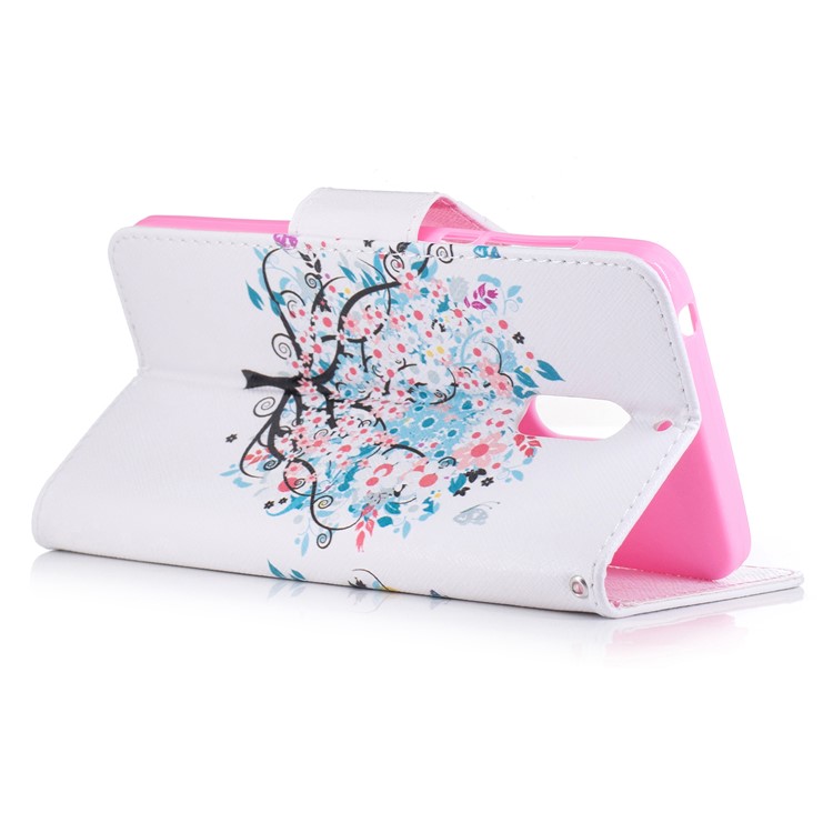 Pattern Printing Magnetic Leather Wallet Case for Nokia 6 - Colorized Tree-4