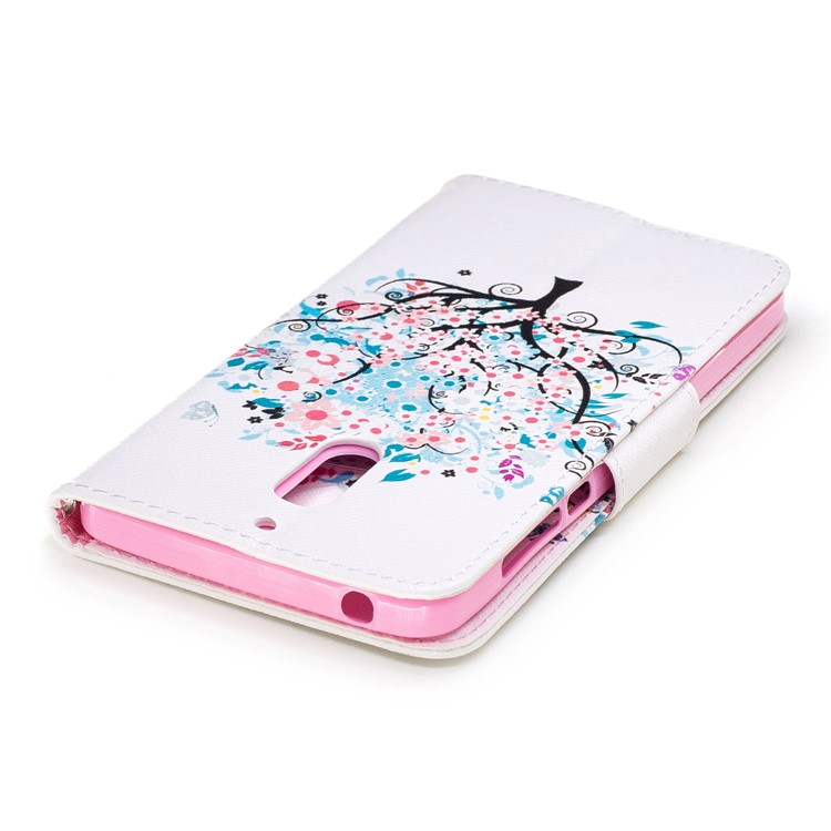 Pattern Printing Magnetic Leather Wallet Case for Nokia 6 - Colorized Tree-7