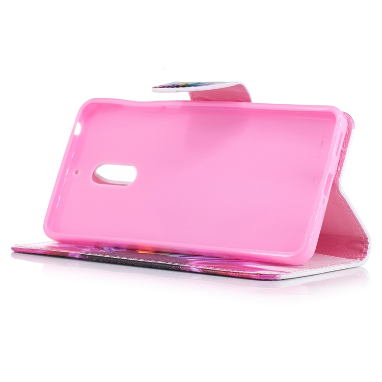 Pattern Printing PU Leather Wallet Case for Nokia 6 - Colorful Petals-5
