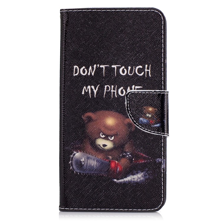 Pattern Printing Wallet Leather Protection Case for Nokia 6 - Brown Bear-2
