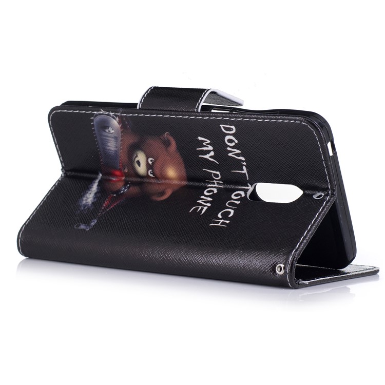 Pattern Printing Wallet Leather Protection Case for Nokia 6 - Brown Bear-4