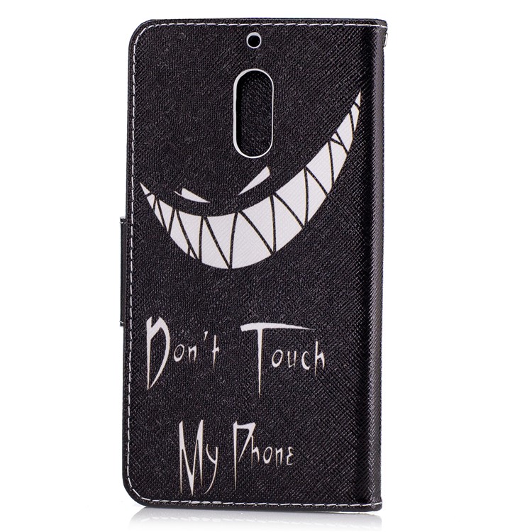 Pattern Printing Leather Stand Case with Card Slots for Nokia 6 - Do not Touch My Phone-3