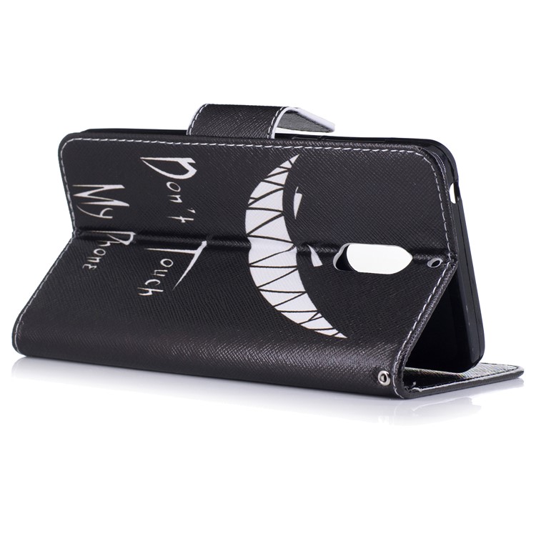 Pattern Printing Leather Stand Case with Card Slots for Nokia 6 - Do not Touch My Phone-4