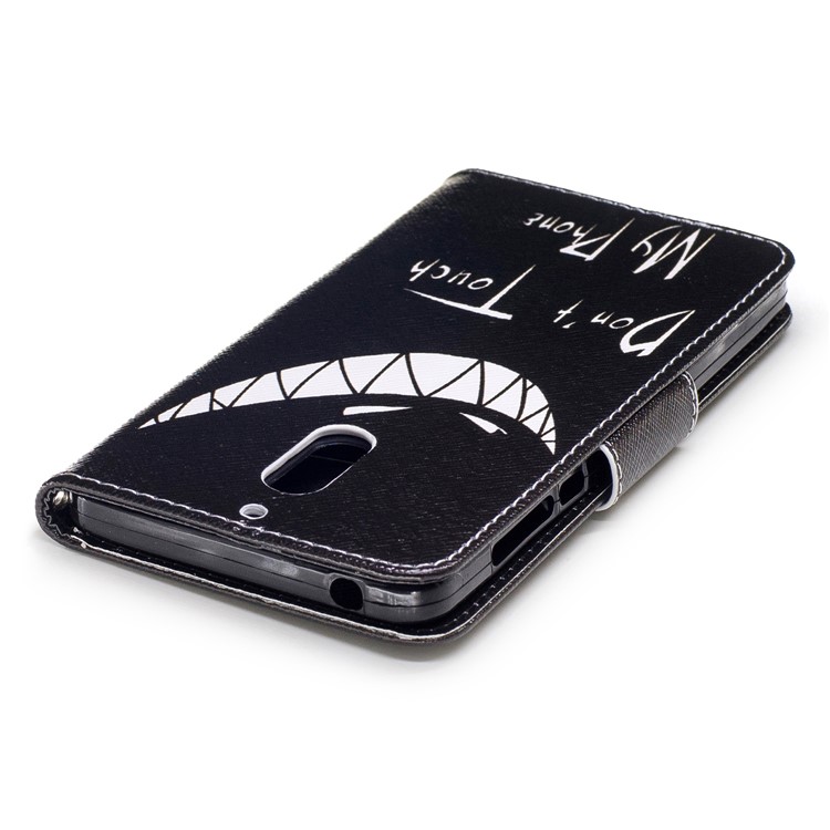 Pattern Printing Leather Stand Case with Card Slots for Nokia 6 - Do not Touch My Phone-7