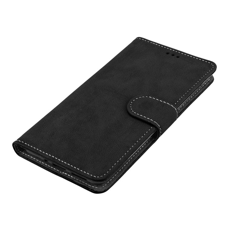 Matte Surface PU Leather 3 Card Slots Wallet Stand Phone Accessory Case for Nokia 8 - Black-11