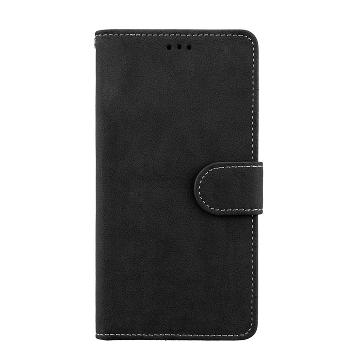 Matte Surface PU Leather 3 Card Slots Wallet Stand Phone Accessory Case for Nokia 8 - Black-4