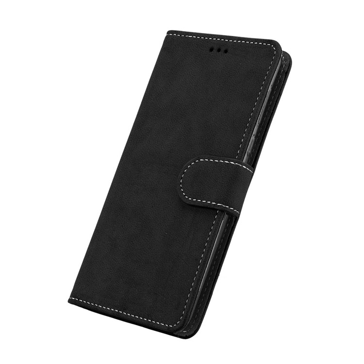 Matte Surface PU Leather 3 Card Slots Wallet Stand Phone Accessory Case for Nokia 8 - Black-6