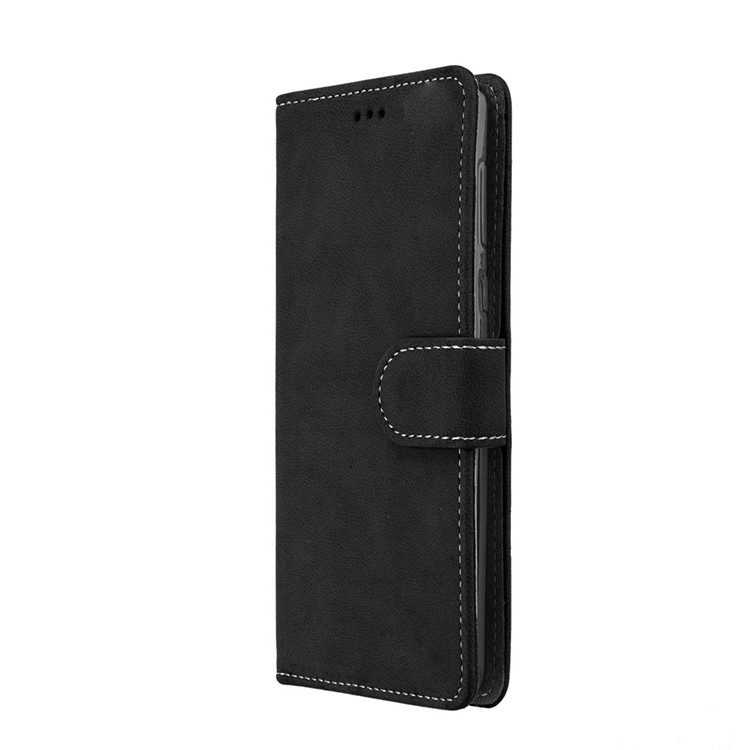 Matte Surface PU Leather 3 Card Slots Wallet Stand Phone Accessory Case for Nokia 8 - Black-7