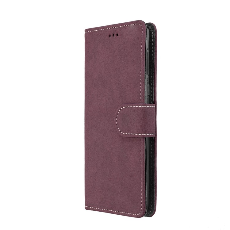 Matte Surface PU Leather 3 Card Slots Wallet Stand Phone Accessory Cover for Nokia 8 - Wine Red-7
