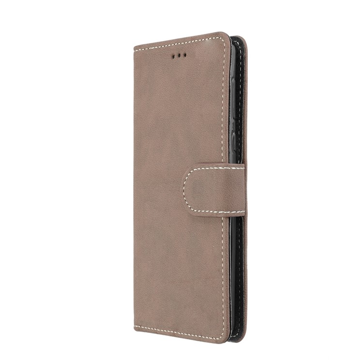 Matte Surface PU Leather 3 Card Slots Wallet Stand Phone Accessory Shell for Nokia 8 - Khaki-7