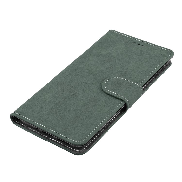 Matte Surface PU Leather 3 Card Slots Wallet Stand Phone Accessory Casing Cover for Nokia 8 - Green-11