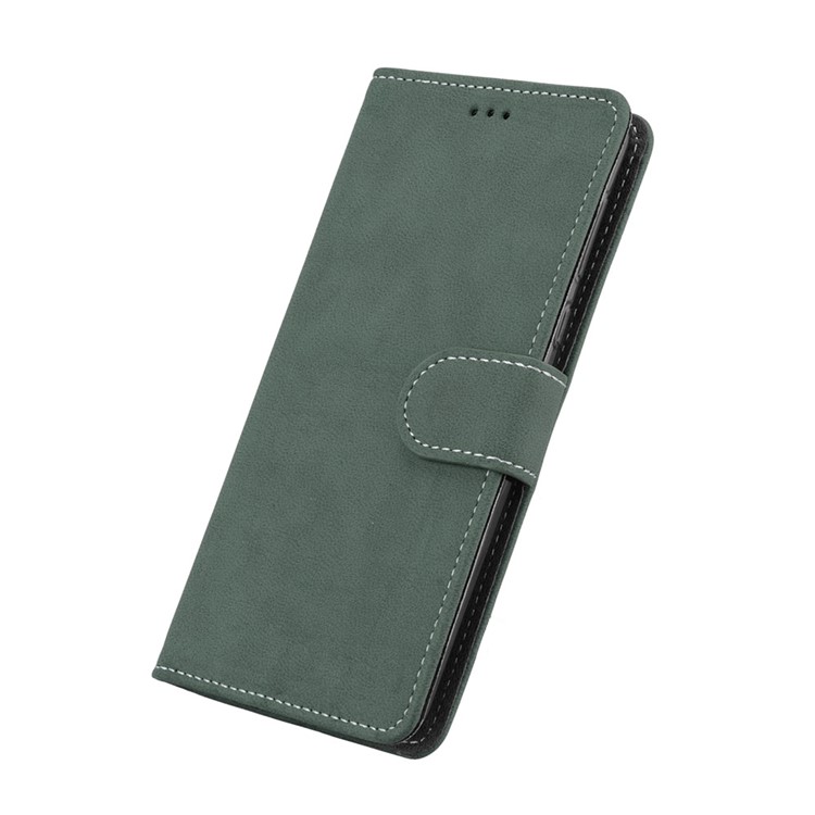 Matte Surface PU Leather 3 Card Slots Wallet Stand Phone Accessory Casing Cover for Nokia 8 - Green-6