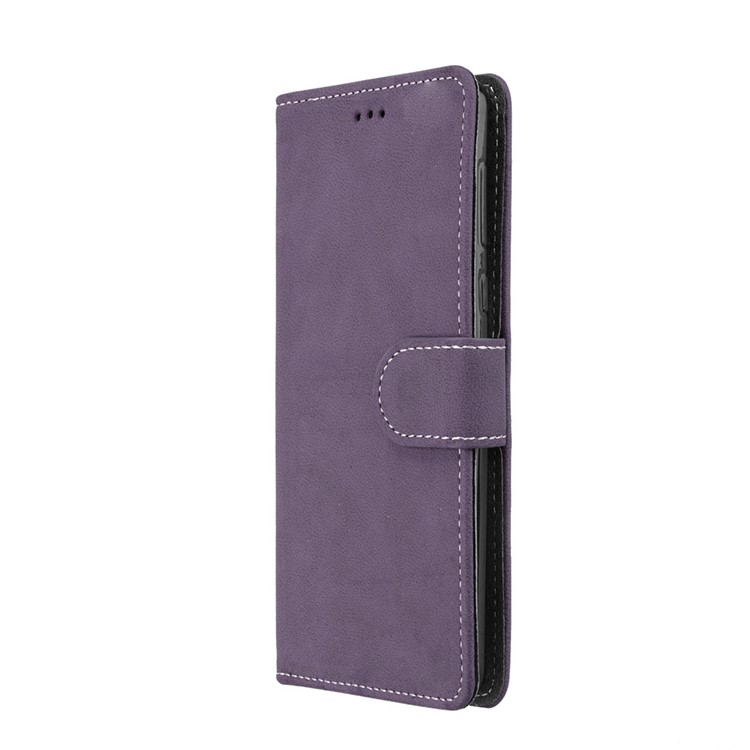 Matte Surface PU Leather 3 Card Slots Wallet Stand Mobile Phone Cover for Nokia 8 - Purple-7