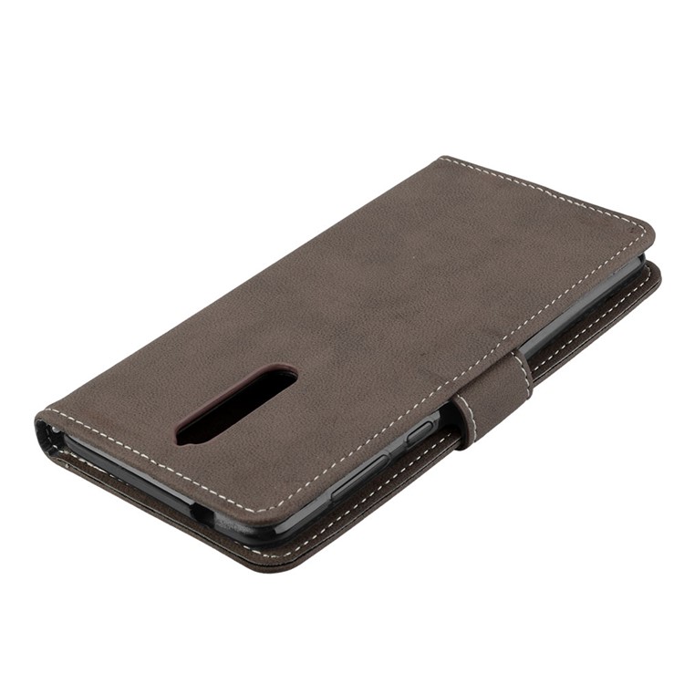 Matte Surface PU Leather 3 Card Slots Wallet Stand Mobile Phone Casing for Nokia 8 - Brown-12