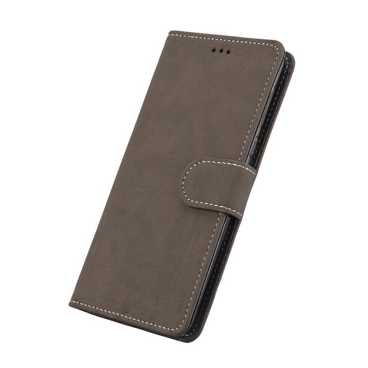 Matte Surface PU Leather 3 Card Slots Wallet Stand Mobile Phone Casing for Nokia 8 - Brown-6
