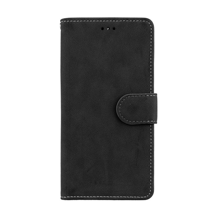 Matte Surface PU Leather 3 Card Slots Wallet Stand Phone Accessory Case for Nokia 6 - Black-4