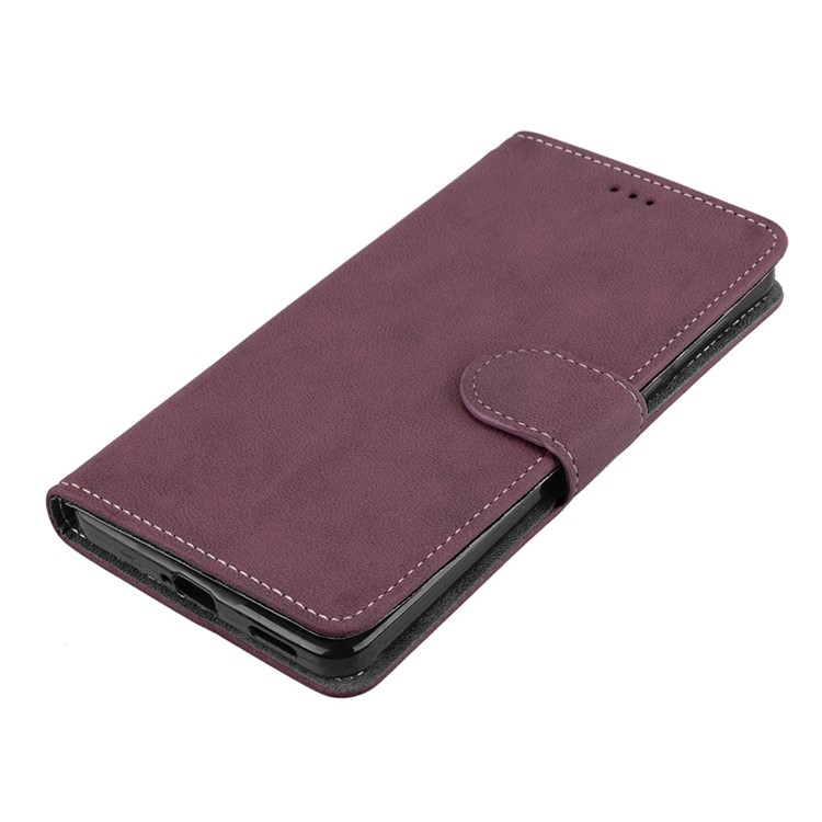 Matte Surface PU Leather 3 Card Slots Wallet Stand Phone Accessory Cover for Nokia 6 - Wine Red-11