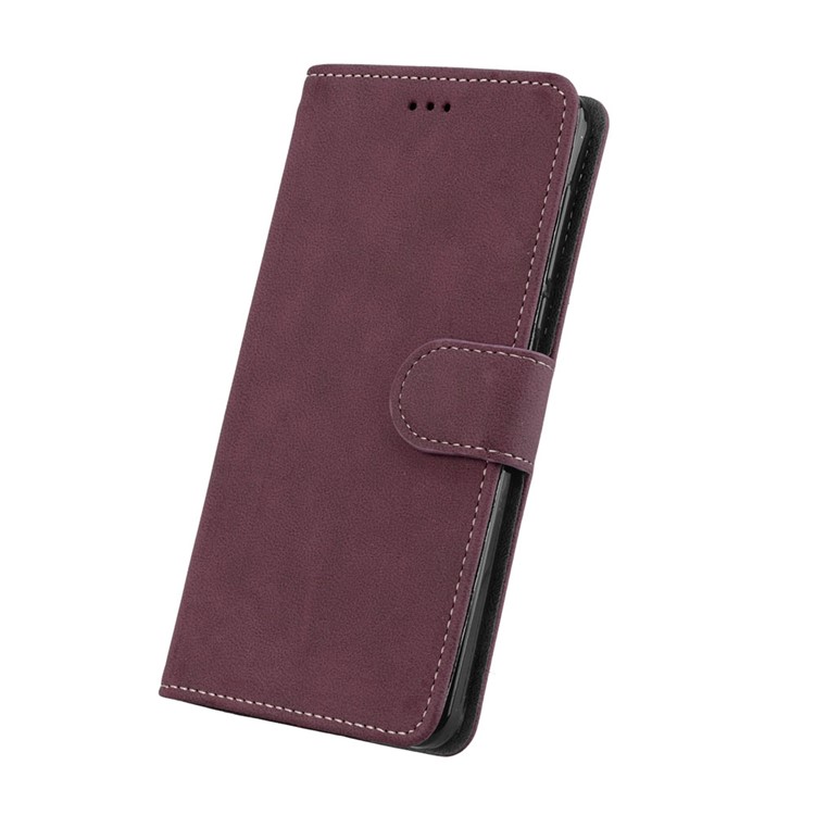 Matte Surface PU Leather 3 Card Slots Wallet Stand Phone Accessory Cover for Nokia 6 - Wine Red-6