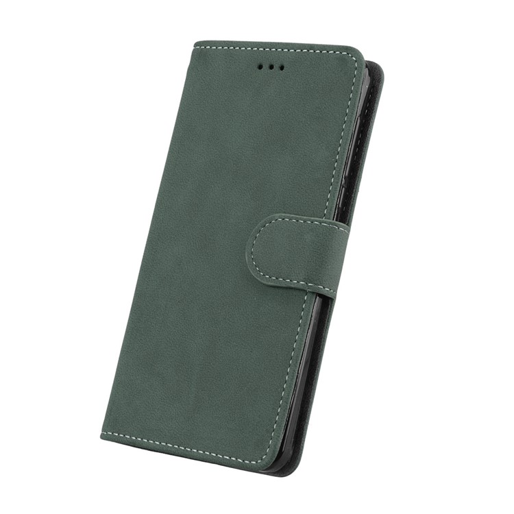 Matte Surface PU Leather 3 Card Slots Wallet Stand Phone Protection Case for Nokia 6 - Green-6