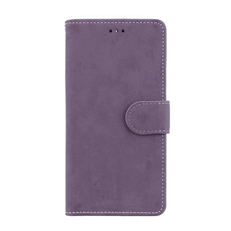 Matte Surface PU Leather 3 Card Slots Wallet Stand Phone Casing Cover for Nokia 6 - Purple-4