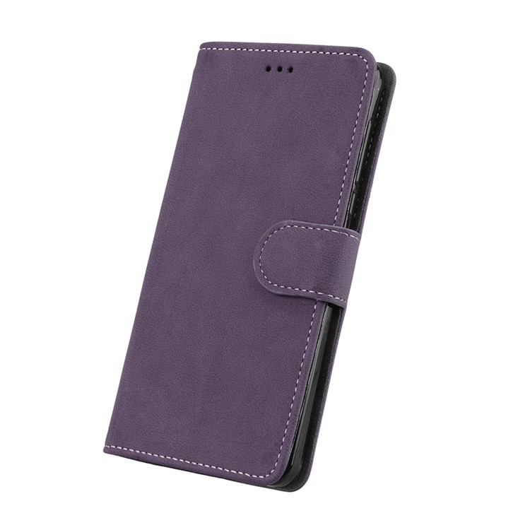 Matte Surface PU Leather 3 Card Slots Wallet Stand Phone Casing Cover for Nokia 6 - Purple-6