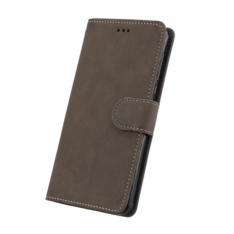 Matte Surface PU Leather 3 Card Slots Wallet Stand Mobile Phone Case for Nokia 6 - Brown-6