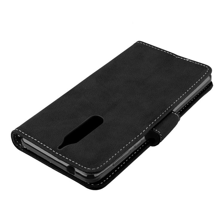 Matte Surface PU Leather 3 Card Slots Wallet Stand Cellphone Case for Nokia 5 - Black-12