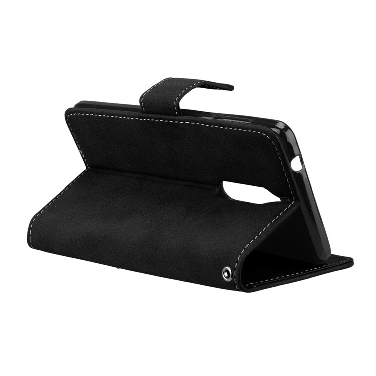Matte Surface PU Leather 3 Card Slots Wallet Stand Cellphone Case for Nokia 5 - Black-14