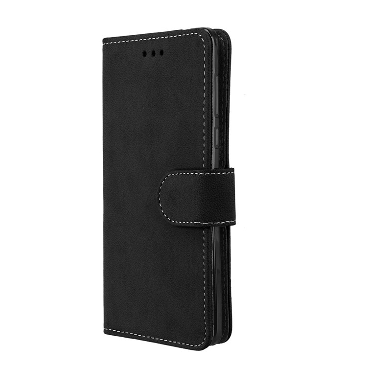 Matte Surface PU Leather 3 Card Slots Wallet Stand Cellphone Case for Nokia 5 - Black-7