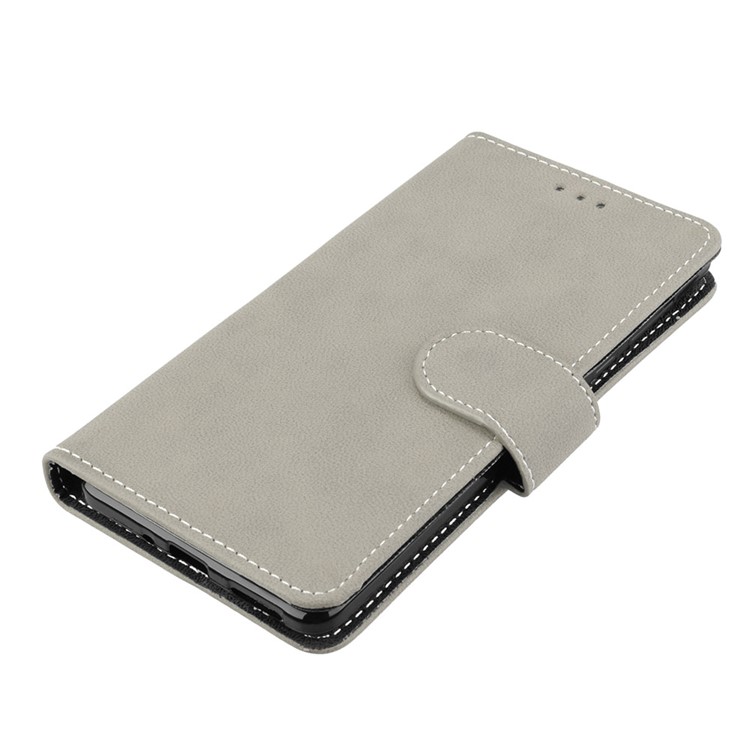 Matte Surface PU Leather 3 Card Slots Wallet Stand Cellphone Cover for Nokia 5 - Grey-11