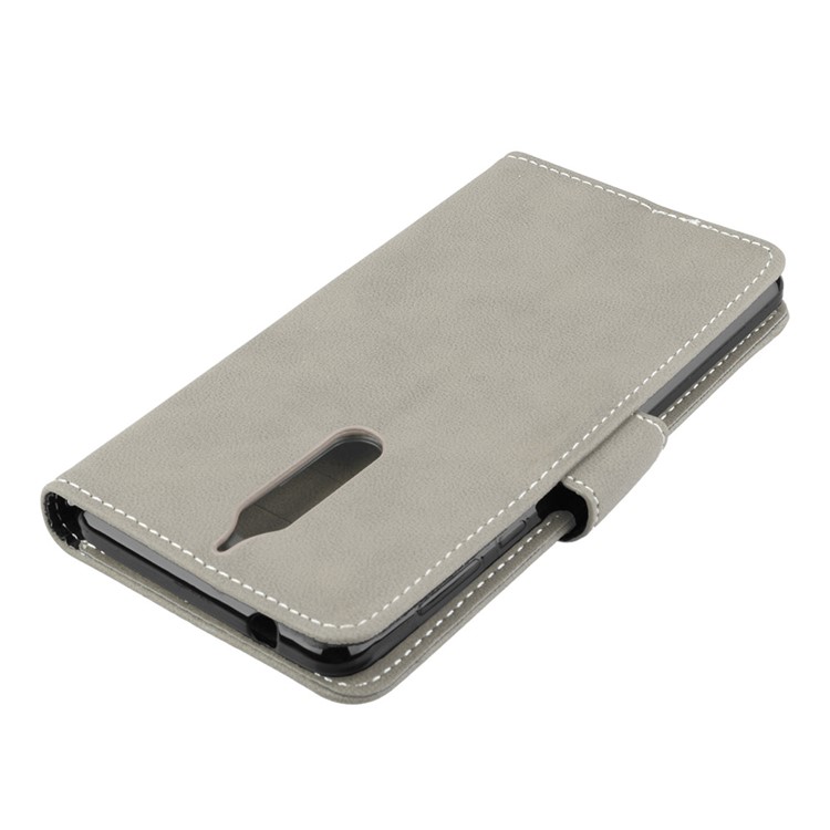 Matte Surface PU Leather 3 Card Slots Wallet Stand Cellphone Cover for Nokia 5 - Grey-12