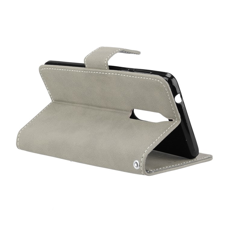 Matte Surface PU Leather 3 Card Slots Wallet Stand Cellphone Cover for Nokia 5 - Grey-14