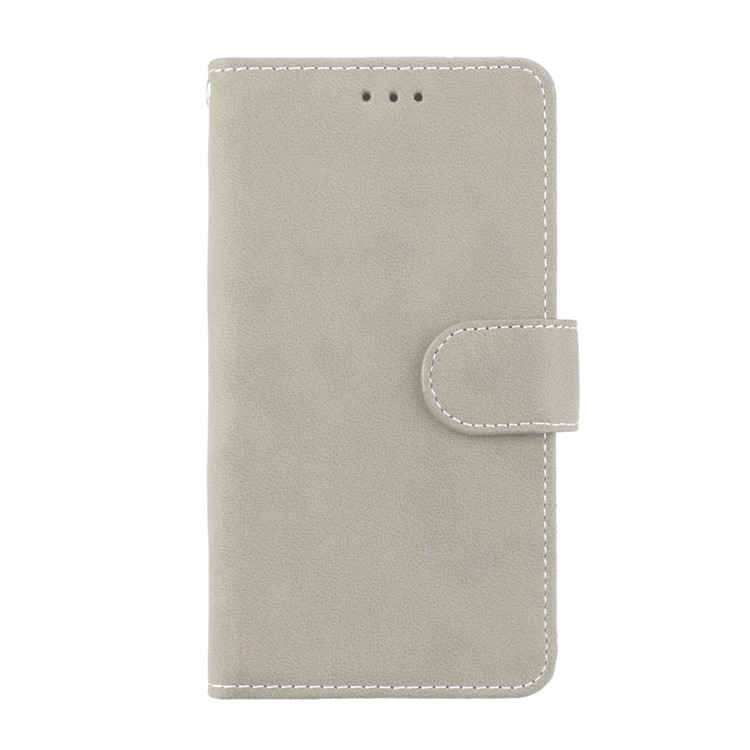 Matte Surface PU Leather 3 Card Slots Wallet Stand Cellphone Cover for Nokia 5 - Grey-4