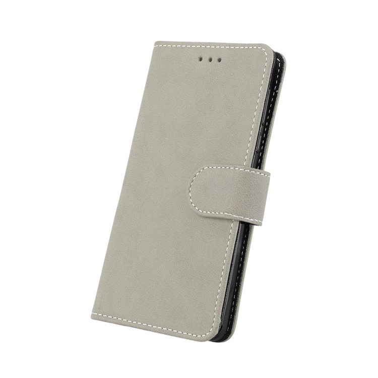 Matte Surface PU Leather 3 Card Slots Wallet Stand Cellphone Cover for Nokia 5 - Grey-6