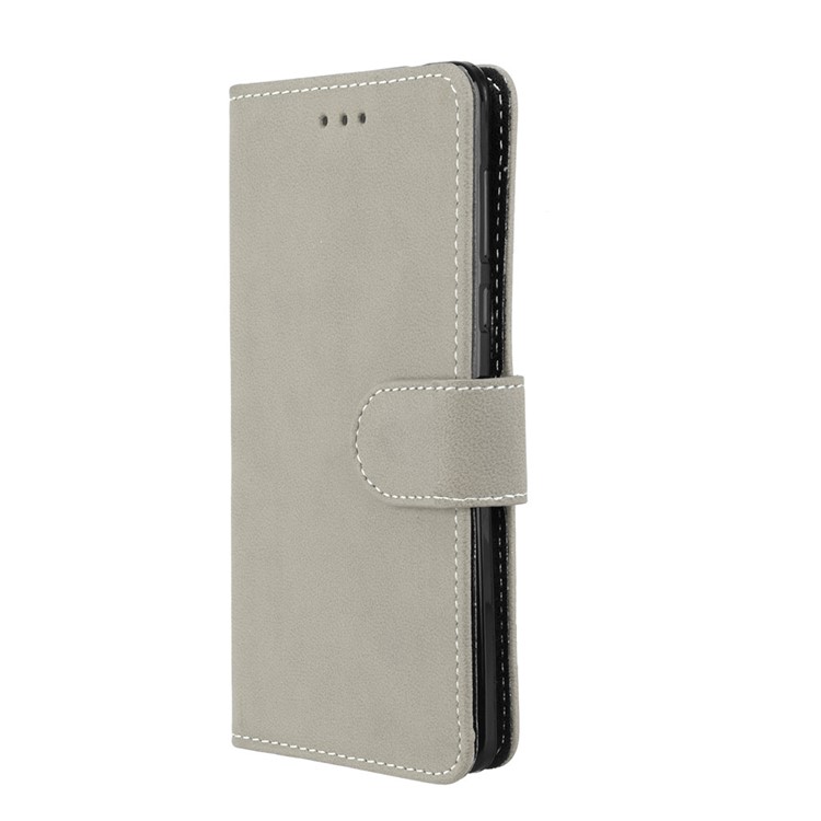 Matte Surface PU Leather 3 Card Slots Wallet Stand Cellphone Cover for Nokia 5 - Grey-7