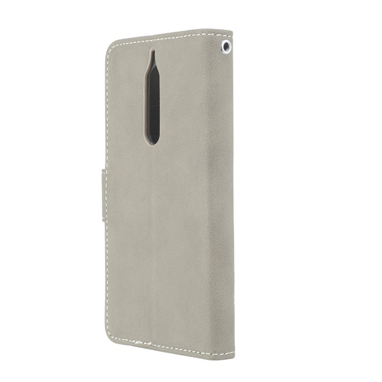 Matte Surface PU Leather 3 Card Slots Wallet Stand Cellphone Cover for Nokia 5 - Grey-8