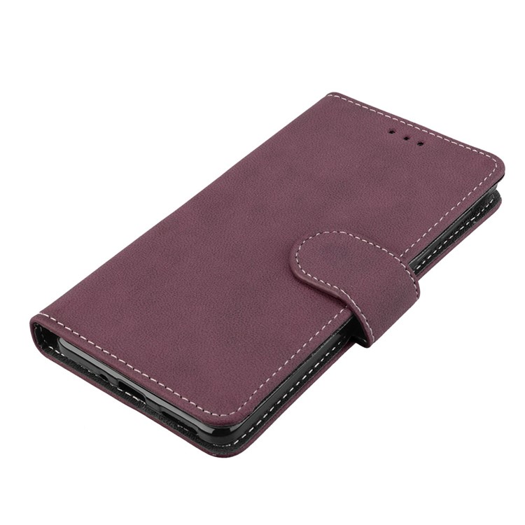 Matte Surface PU Leather 3 Card Slots Wallet Stand Cellphone Casing for Nokia 5 - Wine Red-11