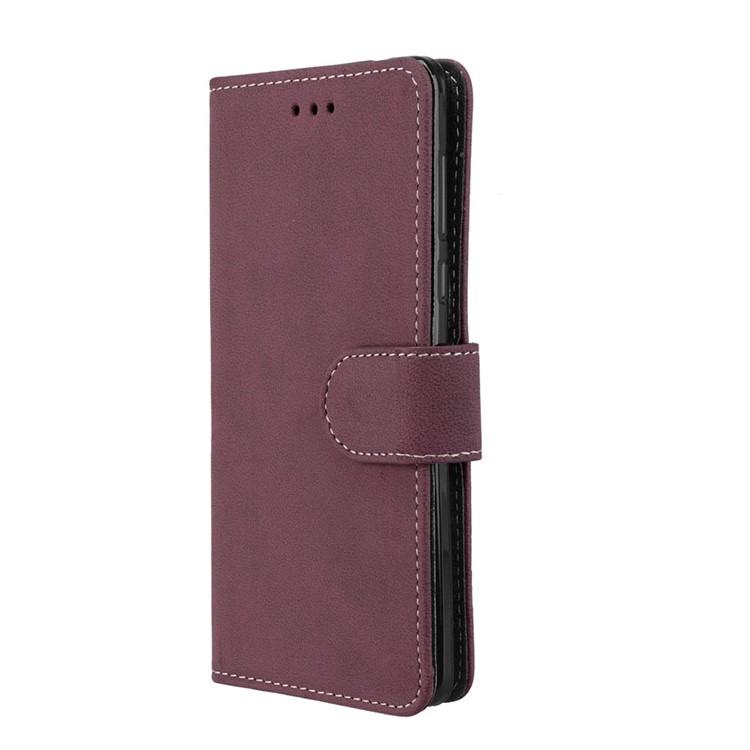 Matte Surface PU Leather 3 Card Slots Wallet Stand Cellphone Casing for Nokia 5 - Wine Red-7