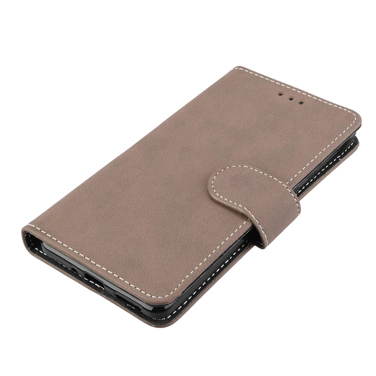 Matte Surface PU Leather 3 Card Slots Wallet Stand Cellphone Shell for Nokia 5 - Khaki-11