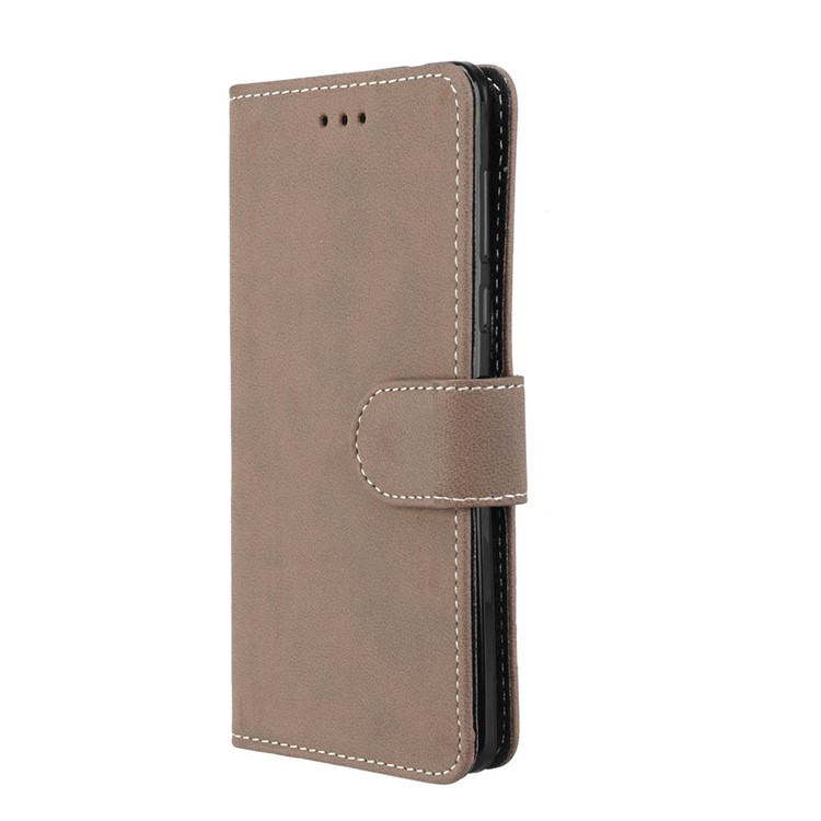 Matte Surface PU Leather 3 Card Slots Wallet Stand Cellphone Shell for Nokia 5 - Khaki-7
