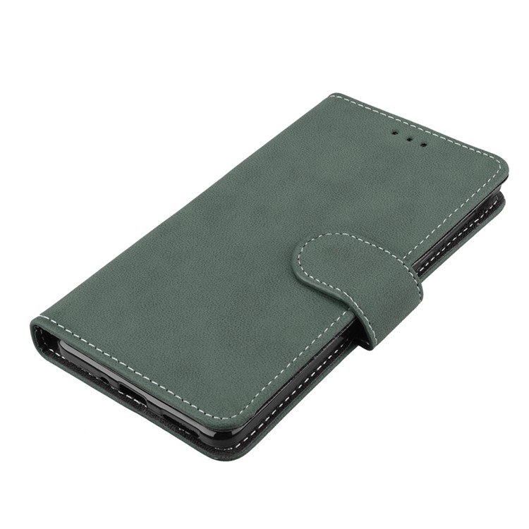 Matte Surface PU Leather 3 Card Slots Wallet Stand Phone Casing for Nokia 5 - Green-11
