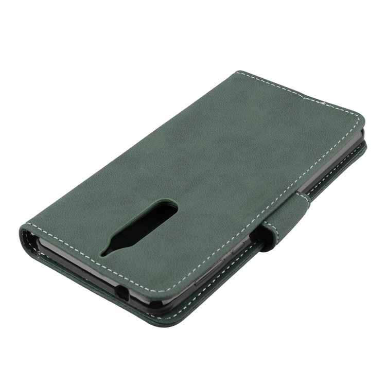 Matte Surface PU Leather 3 Card Slots Wallet Stand Phone Casing for Nokia 5 - Green-12