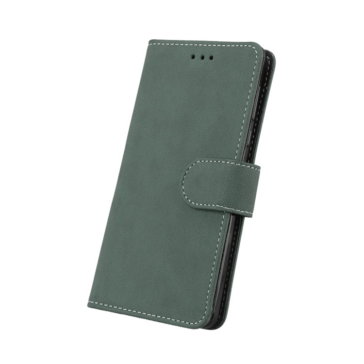 Matte Surface PU Leather 3 Card Slots Wallet Stand Phone Casing for Nokia 5 - Green-6