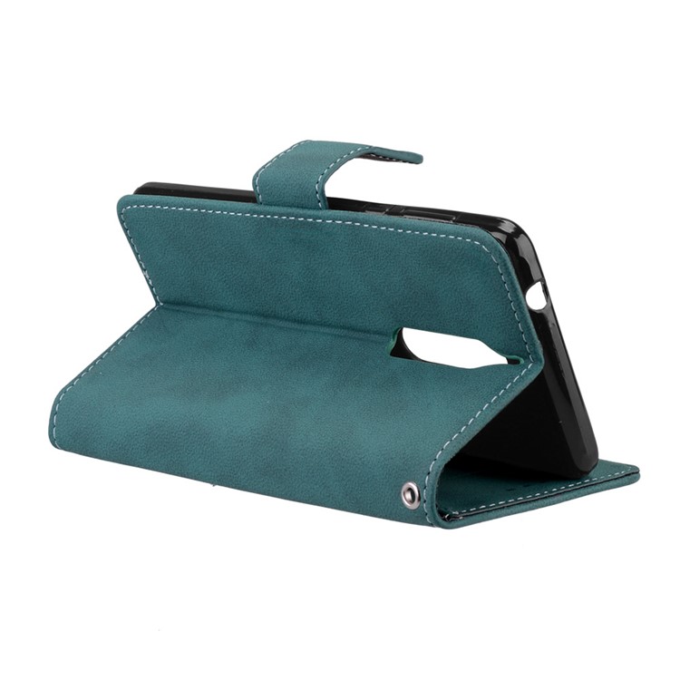 Matte Surface PU Leather 3 Card Slots Wallet Stand Phone Cover for Nokia 5 - Blue-14