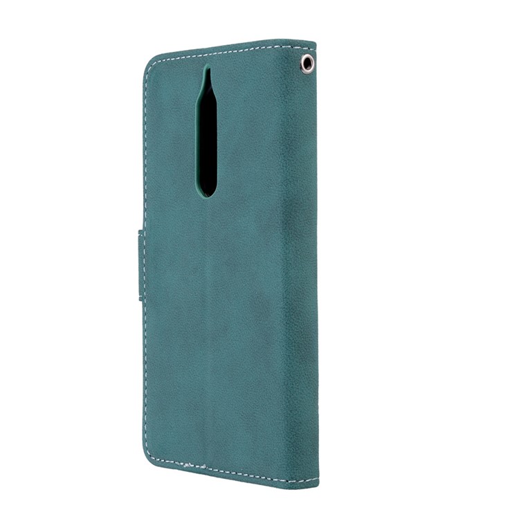 Matte Surface PU Leather 3 Card Slots Wallet Stand Phone Cover for Nokia 5 - Blue-8
