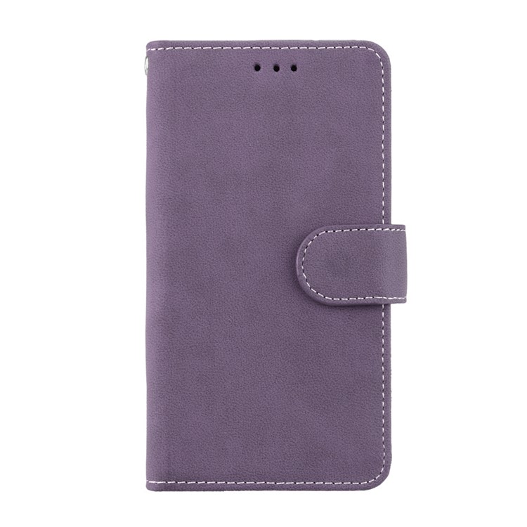 Matte Surface PU Leather 3 Card Slots Wallet Stand Cellphone Accessory Cover for Nokia 5 - Purple-4