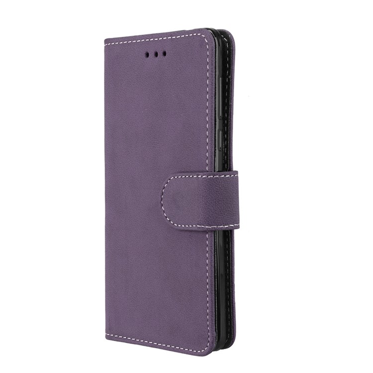 Matte Surface PU Leather 3 Card Slots Wallet Stand Cellphone Accessory Cover for Nokia 5 - Purple-7