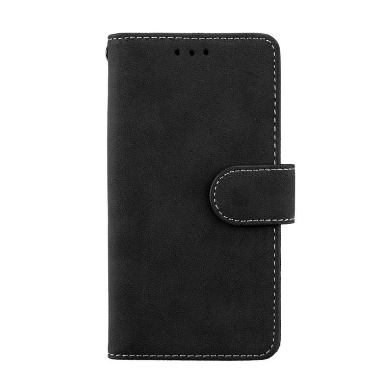 Matte Finish Wallet PU Leather Stand Case for Nokia 3 - Black-4