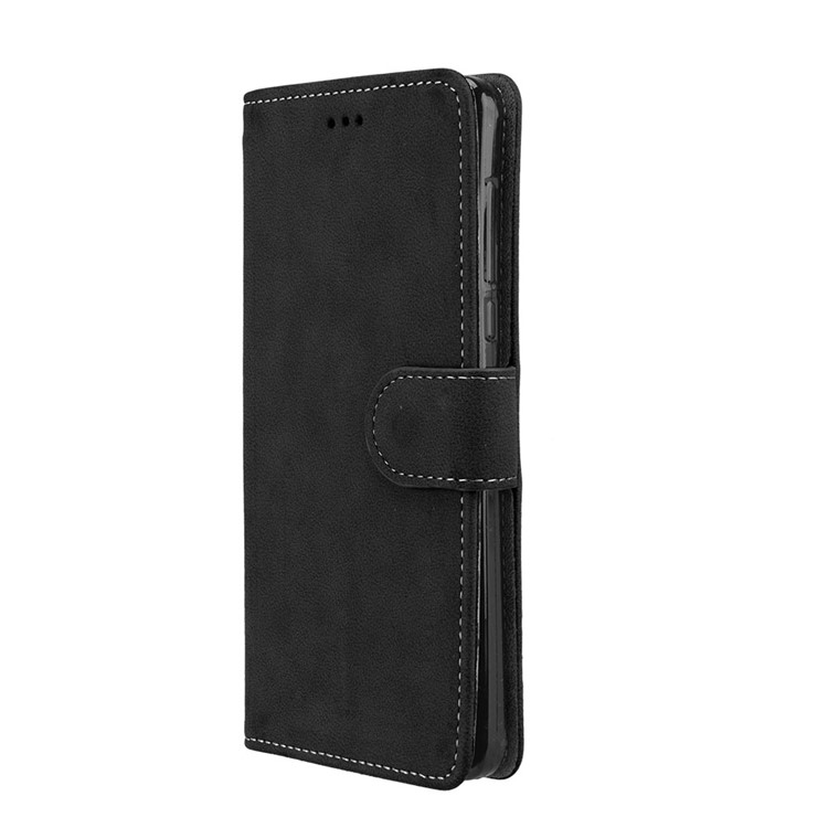 Matte Finish Wallet PU Leather Stand Case for Nokia 3 - Black-7